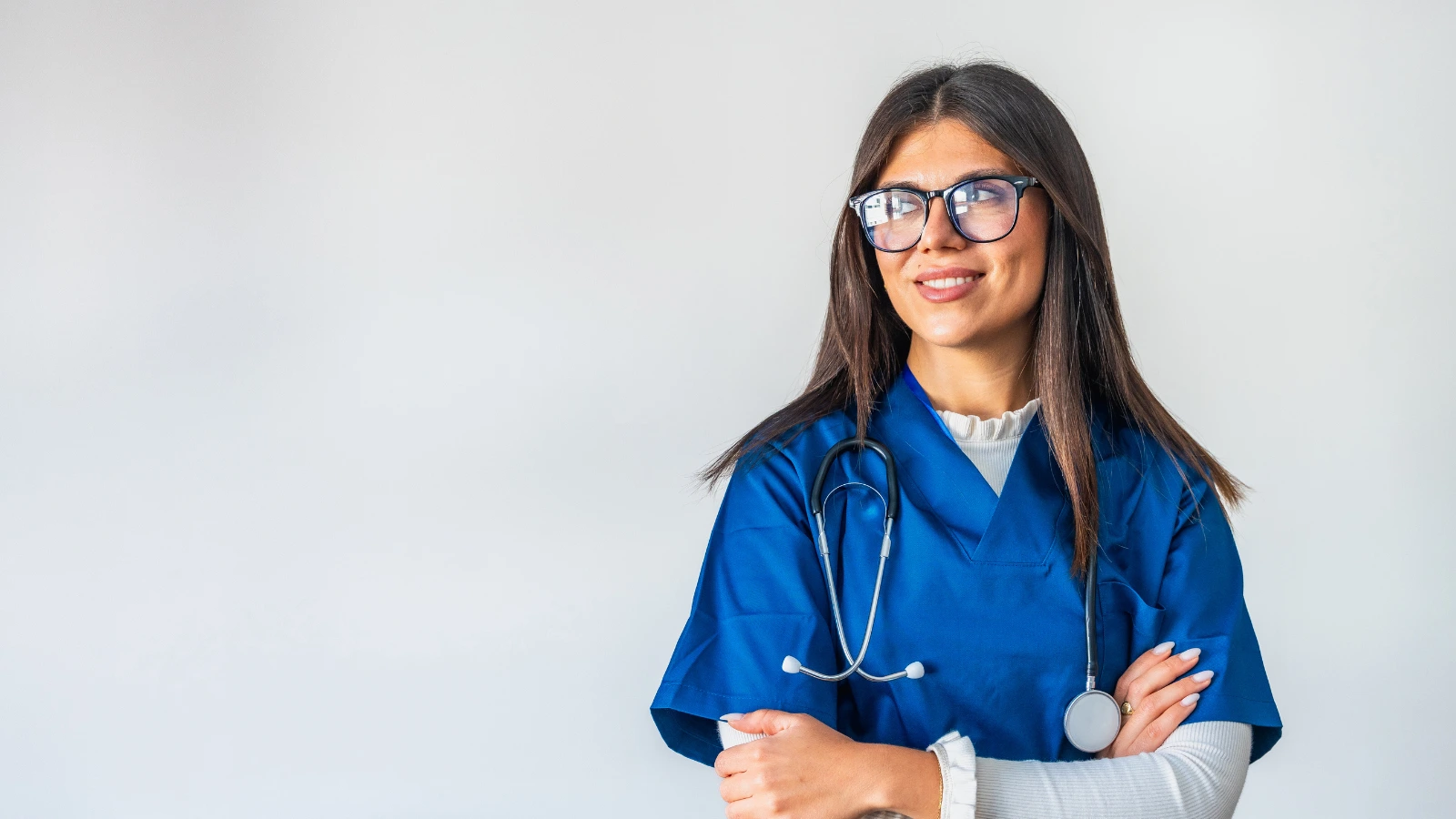 Doctor reviewing clinic operations in a modern medical workspace